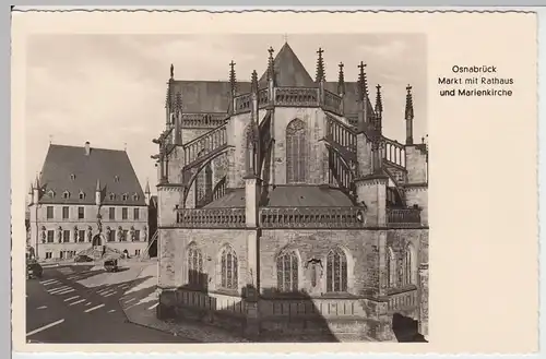 (50125) Foto AK Osnabrück, Markt m. Rathaus u. Marienkirche