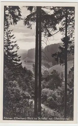 (42708) Foto AK Altenau, Blick ins Schultal mit Oberförsterei 1931