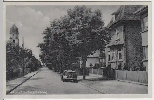 (3848) AK Soltau, Lüneb. Heide, St.-Marien-Kirche, Straßensicht, vor 1945