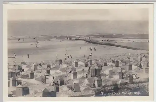 (34795) Foto AK Nordseebad Wangeroog, Strand, vor 1945