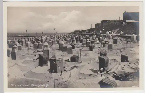 (34785) Foto AK Nordseebad Wangeroog, Strand, vor 1945