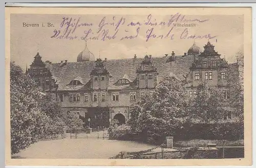 (34255) AK Bevern (Holzm.), Wilhelmstift, Schloß, Feldpost 1915