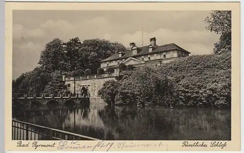 (30062) AK Bad Pyrmont, Fürstliches Schloss, 1934