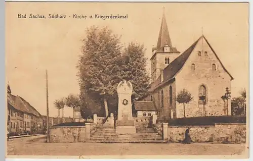 (23641) AK Bad Sachsa, Kirche u. Kriegerdenkmal 1942