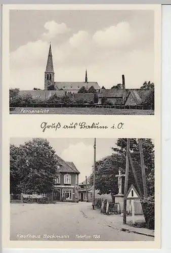 (23390) AK Bakum, Kirche, Kaufhaus Beckmann, vor 1945