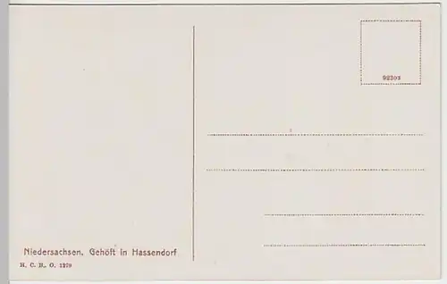 (20838) AK Hassendorf, Nieders., Gehöft, vor 1945