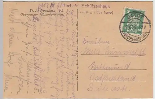 (19616) AK St. Andreasberg, Oberstadt 1925