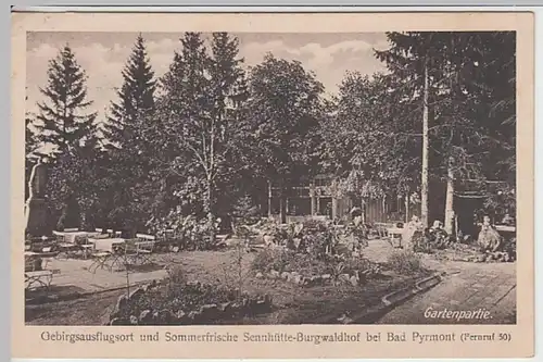 (18810) AK Bad Pyrmont, Sennhütte Burgwaldhof, Garten 1922