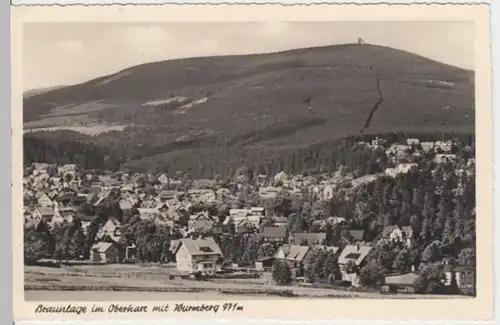 (16916) Foto AK Braunlage, Panorama mit Wurmberg 1955