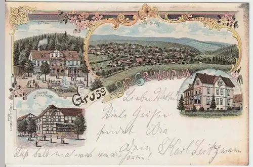 (16252) AK Gruß aus Grünenplan (Delligsen), Litho 1900