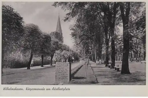 (1361) AK Wilhelmshaven, Kurpromenade, Adalbertplatz, vor 1945