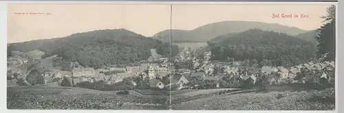 (115810) AK Bad Grund im Harz, Panorama Klappkarte um 1900