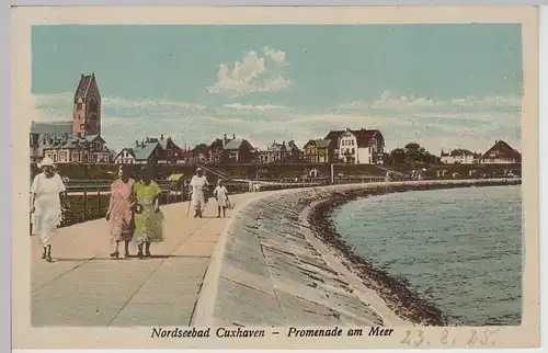 (115684) AK Nordseebad Cuxhaven, Promenade am Meer 1925