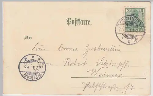 (115419) AK Gruss aus Göttingen, Weender Straße, Rohns, Litho 1901