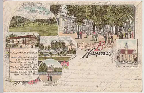 (114843) AK Gruss aus Bad Helmstedt, Mehrbild Litho 1898