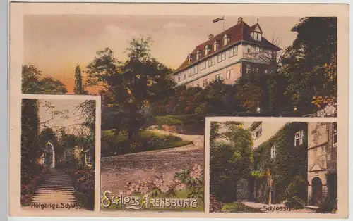 (114462) AK Steinbergen, Rinteln, Schloss Arensburg, Aufgang, Schlosshof 1923
