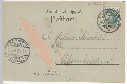 (113782) Künstler AK Gruß aus dem Oelkrug bei Stadthagen 1902