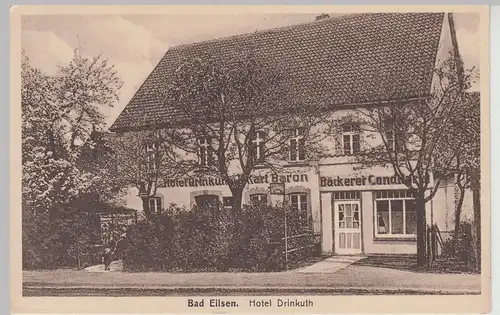(113492) AK Bad Eilsen, Hotel Drinkuth, Bäckerei, Konditorei, vor 1945