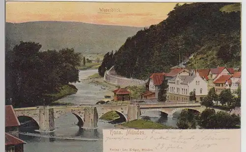 (113396) AK Hann. Münden, Weserblick, Brücke 1903