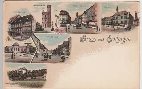 (112570) AK Gruß aus Göttingen, Groner Straße, Weender Straße, Litho um 1900
