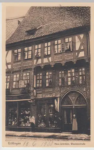 (111792) AK Göttingen, Haus Schröder, Weenderstraße, Geschäft 1930