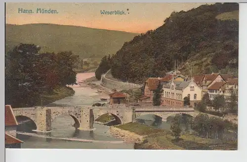 (110853) AK Hann. Münden, Weserblick 1910/20er