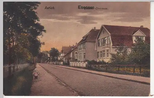 (110531) AK Aurich, Esenser-Chausee, korrigierte Karte um 1920