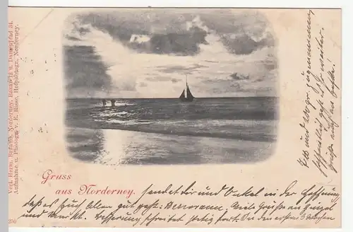 (110529) AK Gruss aus Norderney, Stimmungsbild 1898