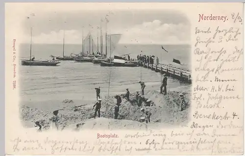 (110528) AK Norderney, Bootsplatz 1898