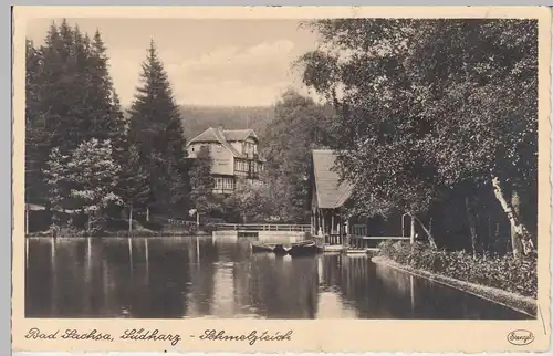 (110028) Foto AK Bad Sachsa, Südharz, Schmelzteich, Erholungsheim, vor 1945