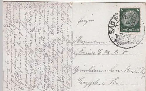 (109455) AK Bad Nenndorf, Großes Badehaus, Sonderstempel 1940