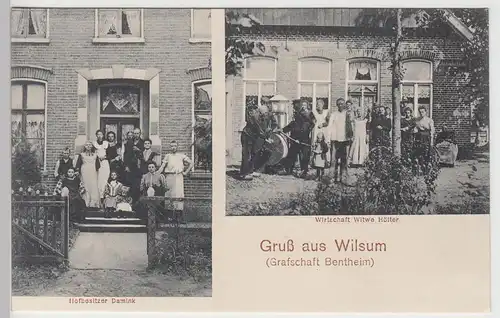 (108641) AK Gruß aus Wilsum, Hofbesitzer Damink, Wirtschaft Witwe Hölter, 1910er