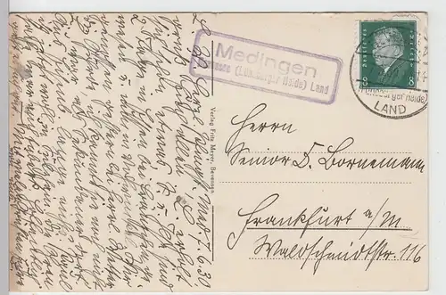 (108267) AK Bad Bevensen, Amtsgericht Medingen, Landpoststempel 1930