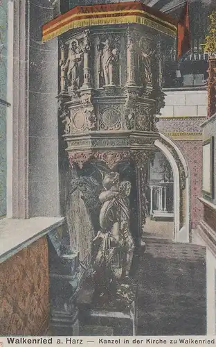 (108137) AK Walkenried am Harz, Kanzel in der Kirche, vor 1945