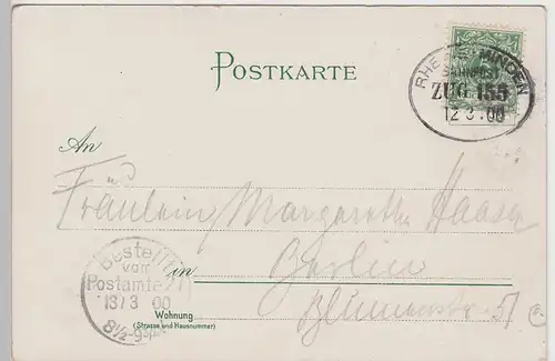 (107350) AK Gruss aus Osnabrück, Hasepartie, Bahnpost 1900