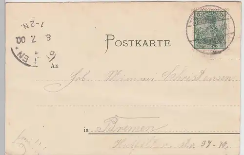 (107273) AK Gruss aus Schmalförden, Total, Kirche u. Geschäftshaus Runge, 1900