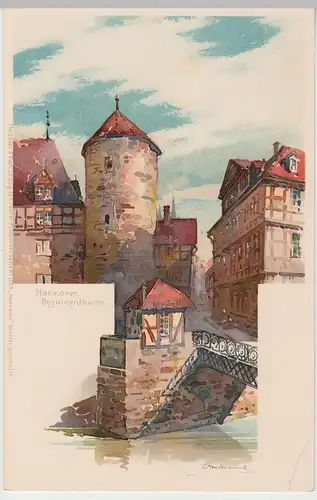 (107054) Künstler AK Hannover, Beguinenturm, bis 1905
