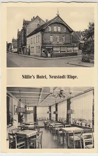 (107022) AK Neustadt am Rübenberge, Nülles Hotel, Mehrbildkarte