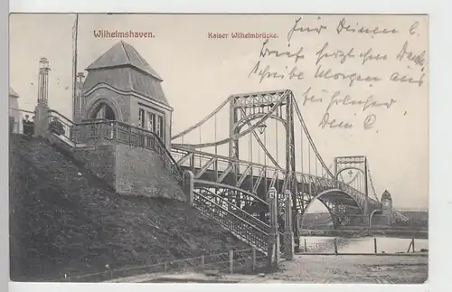 (106364) AK Wilhelmshaven, Kaiser Wilhelm-Brücke 1911