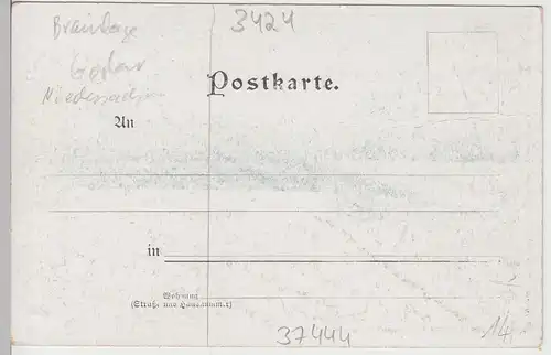 (106321) AK Gruss aus St. Andreasberg, Postamt, Rathaus u. Markt vor 1905