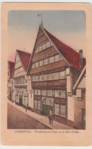 (105905) AK Osnabrück, Häuser Bierstraße, vor 1945