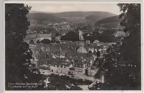 (105752) Foto AK Hann.-Münden, Blick von der Tillyschanze, 1928