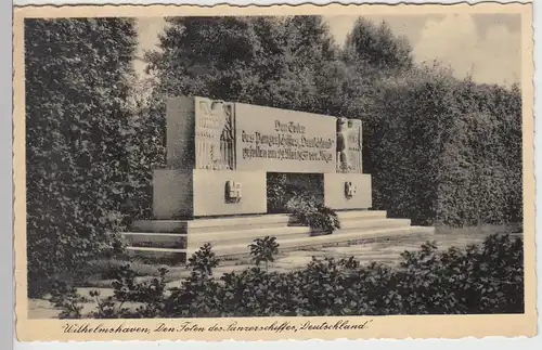 (105742) AK Wilhelmshaven, Denkmal - Den Toten des Panzerschiffes -, 1942