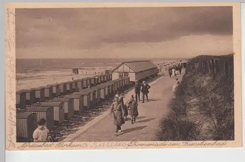 (105495) AK Nordseebad Borkum, Promenade am Familienbad, 1928