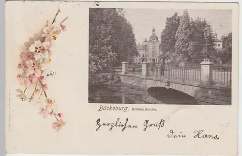 (104627) AK Bückeburg, Schlossbrücke, 1903