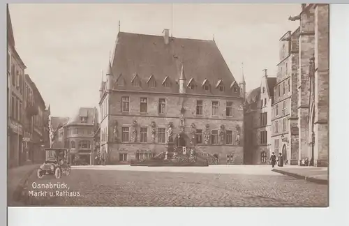 (104401) Foto AK Osnabrück, Markt und Rathaus, 1920er