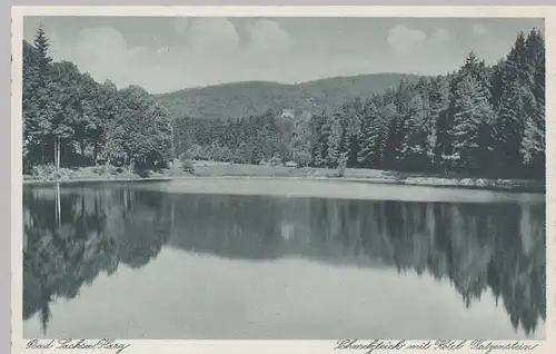 (104299) AK Bad Sachsa, Schmelzteich mit Hotel Katzenstein, 1933