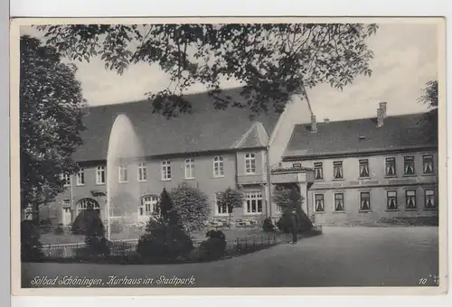 (104291) AK Bad Schöningen, Kurhaus im Stadtpark, 1937