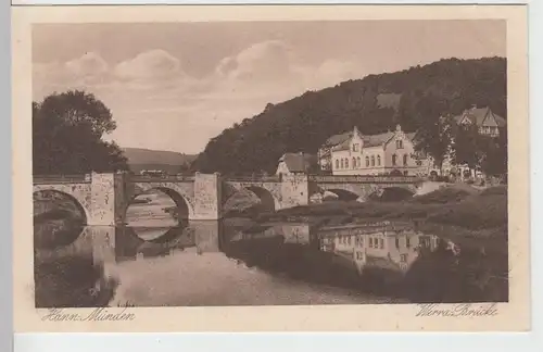 (104111) AK Hann.-Münden, Werra-Brücke, 1920er