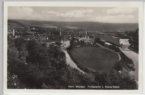 (104107) Foto AK Hann.-Münden, Fuldapartie und kleine Weser, 1920er